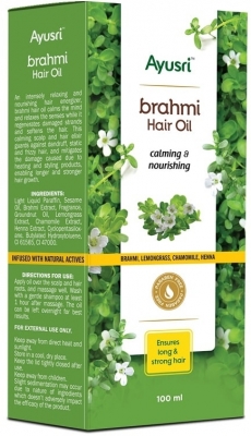 Масло для роста и укрепления волос Брахми (Brahmi Hair Oil) Ayusri, 100 мл 