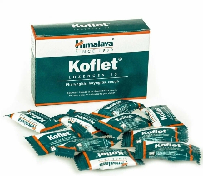 Кофлет, леденцы от кашля (Koflet lozenges), Himalaya, 10 шт Кофлет, леденцы от кашля (Koflet lozenges), Himalaya, 10 шт