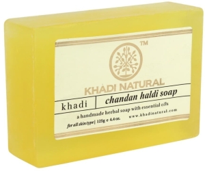 Мыло натуральное глицериновое Сандал и Куркума (Chandan Haldi Soap) Khadi, 125 г Мыло натуральное глицериновое Сандал и Куркума (Chandan Haldi Soap) Khadi, 125 г