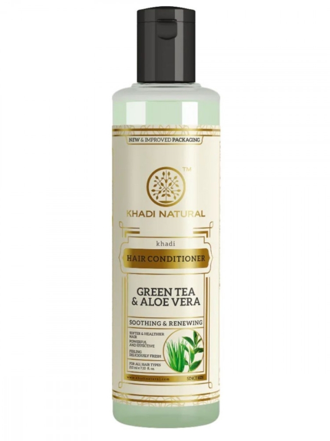Кондиционер для волос Зеленый чай и Алоэ Вера (Hair Conditioner Green Tea & Aloe Vera), Khadi, 210 мл Кондиционер для волос Зеленый чай и Алоэ Вера (Hair Conditioner Green Tea & Aloe Vera), Khadi, 210 мл