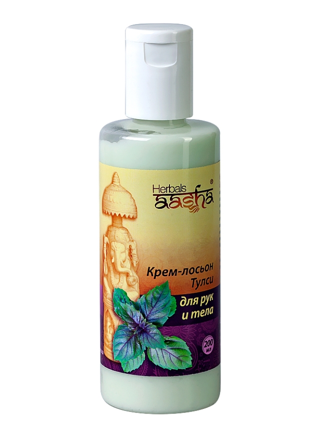 Крем-лосьон для рук и тела Тулси Aasha Herbals, 200мл Крем-лосьон для рук и тела Тулси Aasha Herbals, 200мл