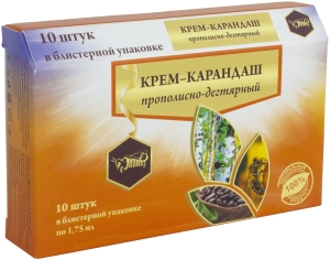 Крем-карандаш Прополисно-дегтярный (свечи), Жива, 10 шт Крем-карандаш Прополисно-дегтярный (свечи), Жива, 10 шт
