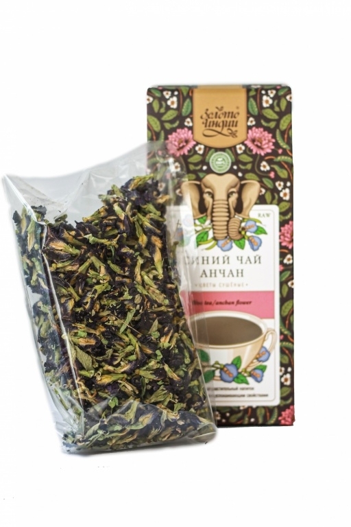 Синий чай Анчан, цветы сушеные (Blue Tea Anchan Flower), Золото Индии, 50г