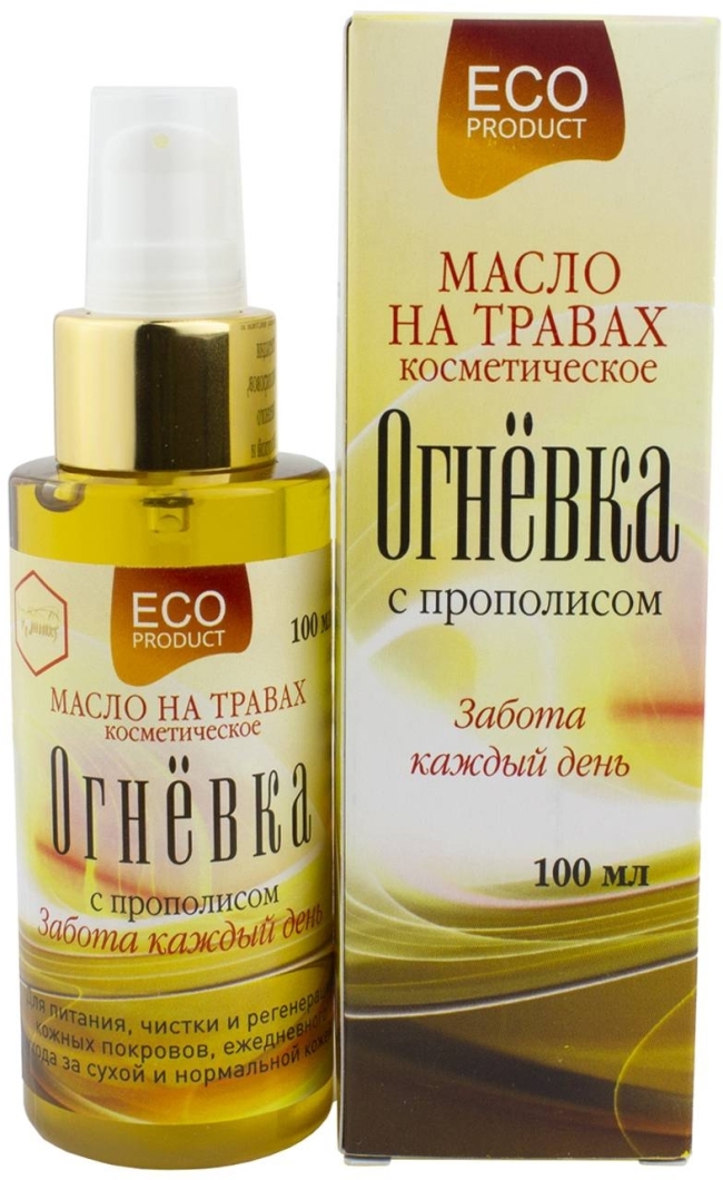 Огневка, масло на травах косметическое с прополисом, Жива, 100 мл Огневка, масло на травах косметическое с прополисом, Жива, 100 мл