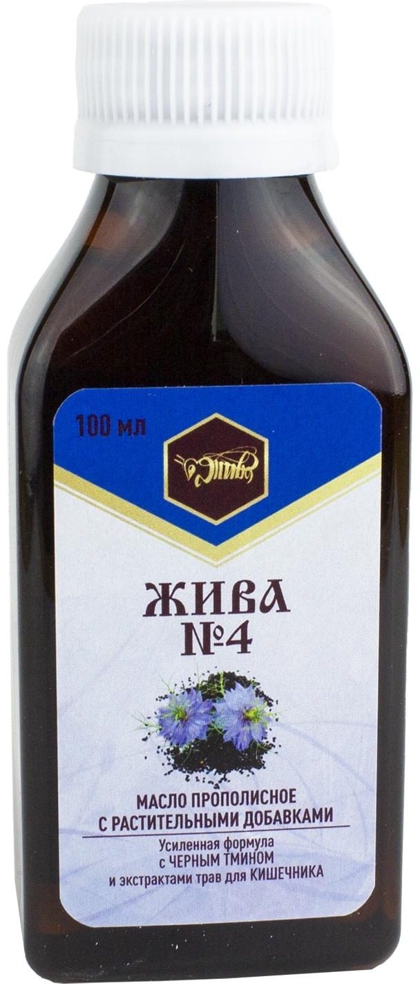 Жива №4, масло прополисное с экстрактами трав для кишечника , Жива, 100 мл Жива №4, масло прополисное с экстрактами трав для кишечника , Жива, 100 мл