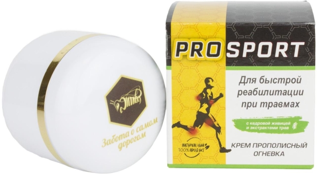ПроСпорт (ProSport), крем с экстрактами огневки, трав и кедровой живицей, Жива, 40 мл ПроСпорт (ProSport), крем с экстрактами огневки, трав и кедровой живицей, Жива, 40 мл