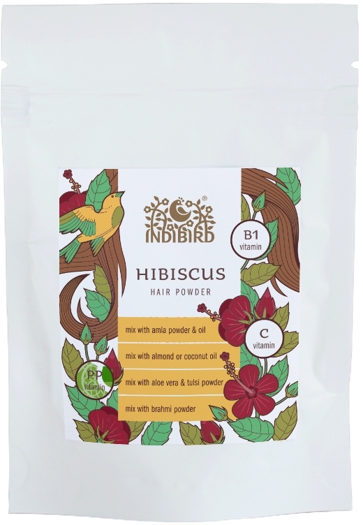 Гибискус, порошок для волос (Hibiscus Powder), Indibird, 40г Гибискус, порошок для волос (Hibiscus Powder), Indibird, 40г