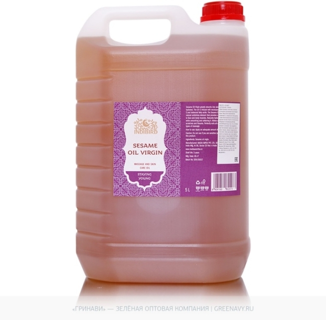 Кунжутное масло, холодный отжим (Sesame Oil Virgin) Indibird, 150мл/5л Кунжутное масло, холодный отжим (Sesame Oil Virgin) Indibird, 150мл/5л