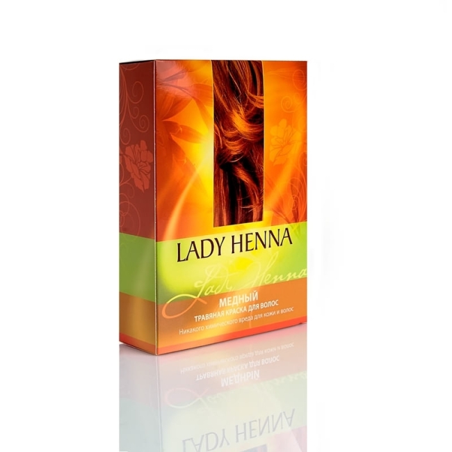 Медный - натуральная краска для волос LADY HENNA 2х50 г Медный - натуральная краска для волос LADY HENNA 2х50 г