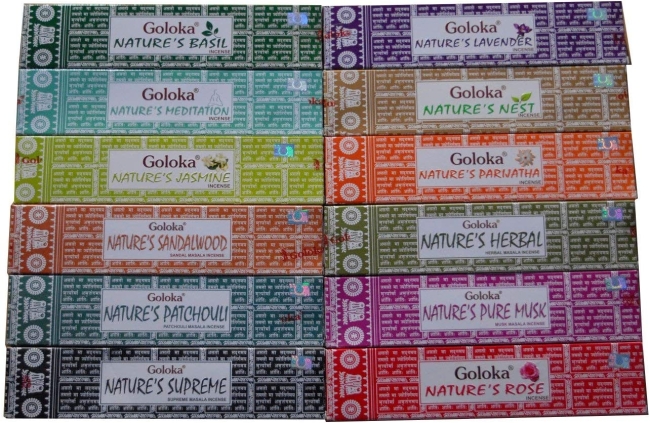Благовония Коллекция природы набор 12 шт по 15 г (Nature's collection) Goloka, блок 12шт по 15г