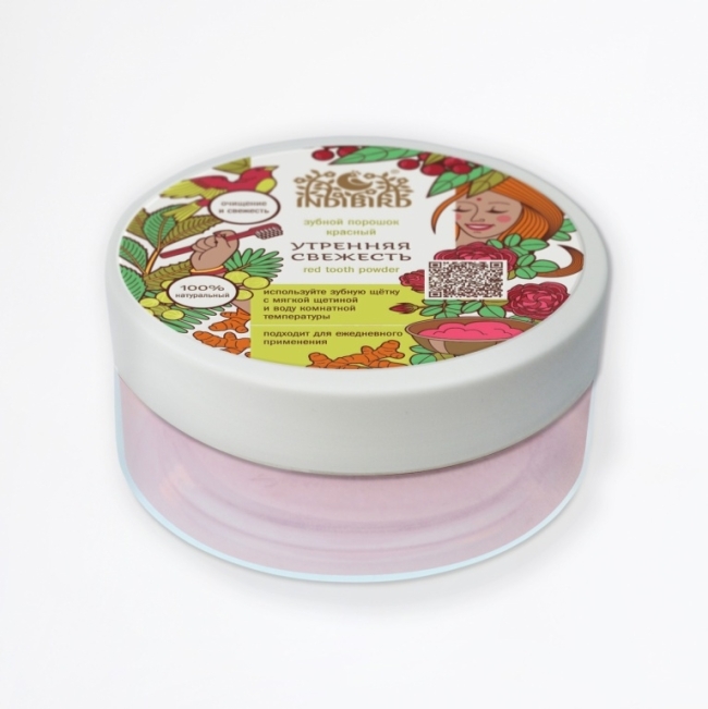 Утренняя свежесть, зубной порошок красный (Red Tooth Powder), Indibird, 100г Утренняя свежесть, зубной порошок красный (Red Tooth Powder), Indibird, 100г