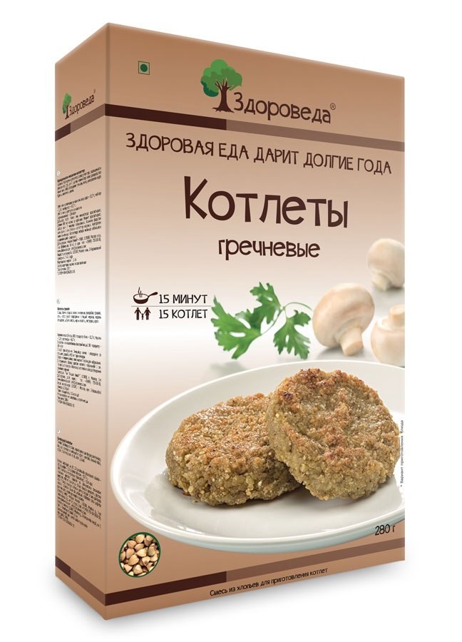 Котлеты гречневые, Здороведа, 280 г Котлеты гречневые, Здороведа, 280 г