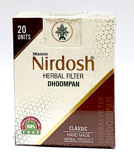 Сигареты без табака с фильтром, Нирдош (Nirdosh), 20 шт, 30г