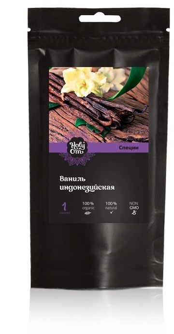 Ваниль индонезийская стручки (Vanilla Beans), Holy Om, 1 шт Ваниль индонезийская стручки (Vanilla Beans), Holy Om, 1 шт