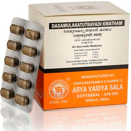 Дашамулакатутраяди Кватхам (Dasamulakatutrayadi Kwatham), Kottakkal, 10 таб. / 100 таб.