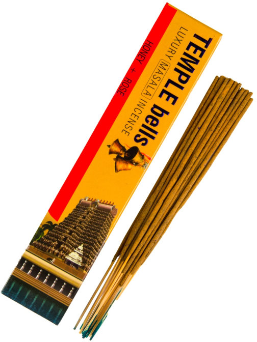 Благовония Храмовые колокола, мед и роза (Temple Bells, luxury masala incense), Namaste India, 15 г Благовония Храмовые колокола, мед и роза (Temple Bells, luxury masala incense), Namaste India, 15 г