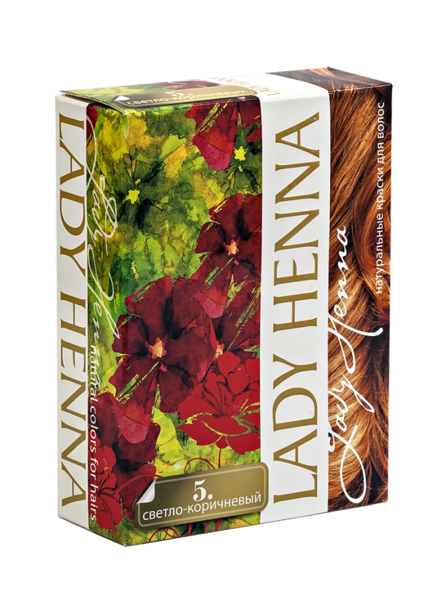 Светло-коричневый - краска для волос на основе хны LADY HENNA 6х10 г Светло-коричневый - краска для волос на основе хны LADY HENNA 6х10 г