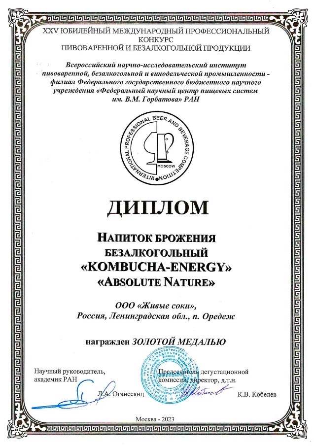 Напиток натуральный Комбуча Energy "Клюква и Брусника", Absolute Nature, 350 мл