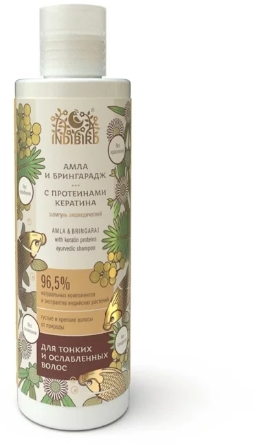 Амла и Брингарадж, шампунь аюрведический, без сульфатов (Amla Bringaraj Ayurvedic shampoo), Indibird, 250мл Амла и Брингарадж, шампунь аюрведический, без сульфатов (Amla Bringaraj Ayurvedic shampoo), Indibird, 250мл