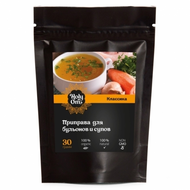 Приправа для бульонов и супов (Классика), Holy Om, 30 г Приправа для бульонов и супов (Классика), Holy Om, 30 г