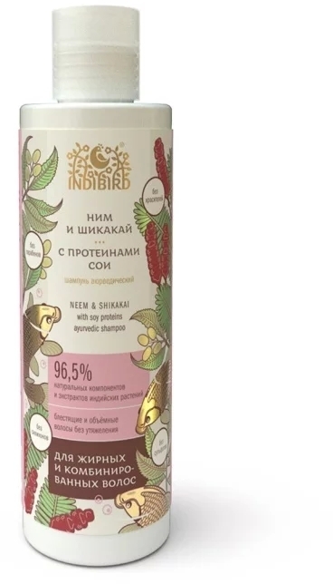 Ним и Шикакай, шампунь аюрведический, без сульфатов (Neem Shikakai Ayurvedic shampoo), Indibird, 250мл Ним и Шикакай, шампунь аюрведический, без сульфатов (Neem Shikakai Ayurvedic shampoo), Indibird, 250мл