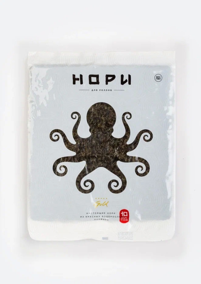 Нори для роллов Gold, водоросли Порфира жареные, (Real Nori Gold), 25г, 10 листов