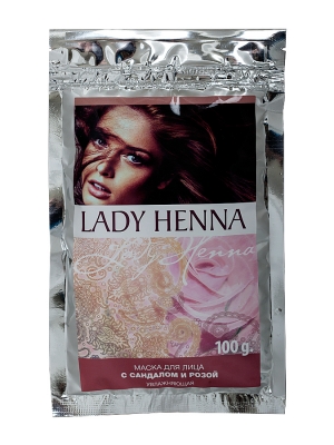 Маска для лица с сандалом и розой, Lady Henna, 100 г