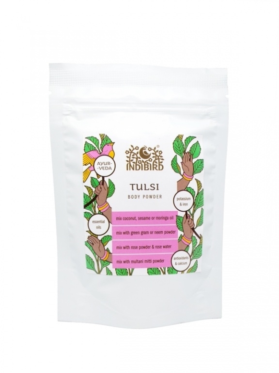 Тулси, порошок для лица и тела (Tulsi Body Powder), Indibird, 50г/1 кг