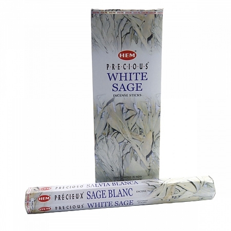 Благовония Любимый Белый Шалфей (Hexa Precious White Sage) HEM, 20г Благовония Любимый Белый Шалфей (Hexa Precious White Sage) HEM, 20г