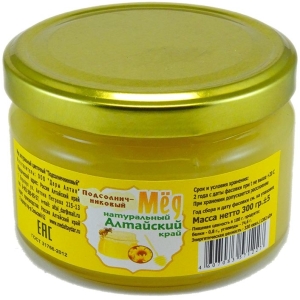 Мед Подсолнечниковый натуральный, Дары Алтая, 300г Мед Подсолнечниковый натуральный, Дары Алтая, 300г