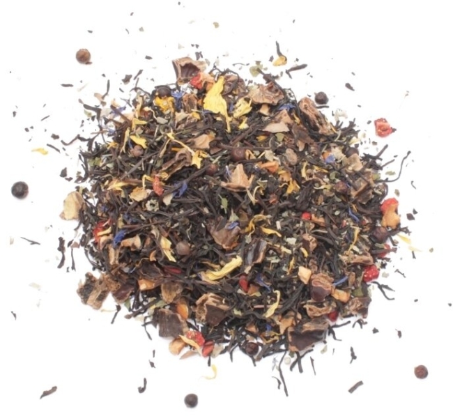 Черный чай с клубникой, годжи и кэробом (Black Tea) Royal Forest, 75 г
