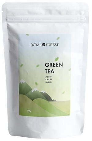 Зеленый чай с манго, годжи и кэробом (Green Tea) Royal Forest, 75 г Зеленый чай с манго, годжи и кэробом (Green Tea) Royal Forest, 75 г