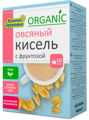 Кисель "Овсяный" с фруктозой, Компас Здоровья 150 г