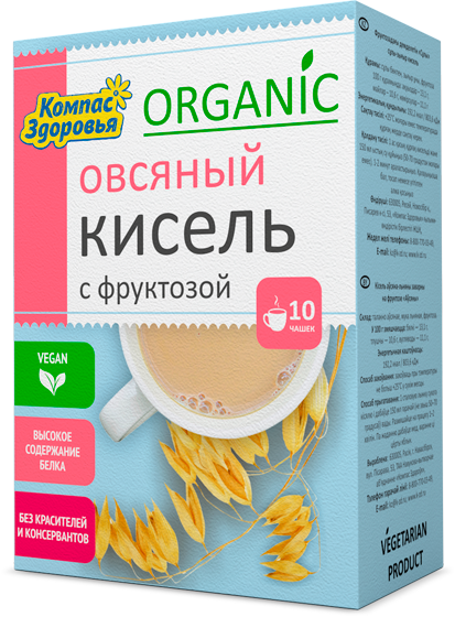 Кисель "Овсяный" с фруктозой, Компас Здоровья 150 г Кисель "Овсяный" с фруктозой, Компас Здоровья 150 г
