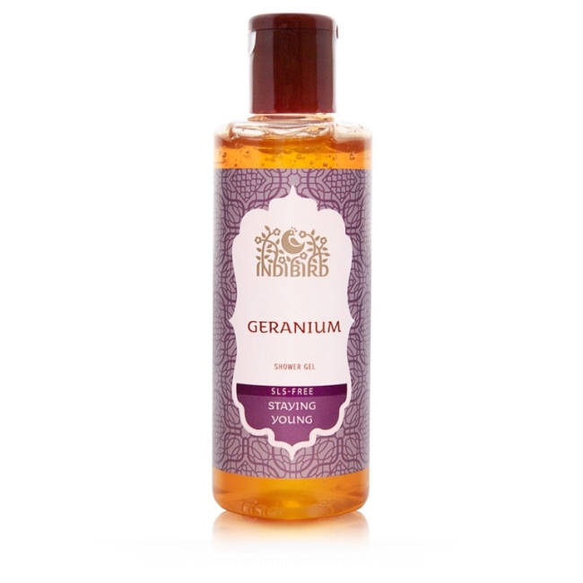 Герань, гель для душа, без сульфатов (Geranium Shower Gel SLS-free), Indibird, 200мл Герань, гель для душа, без сульфатов (Geranium Shower Gel SLS-free), Indibird, 200мл