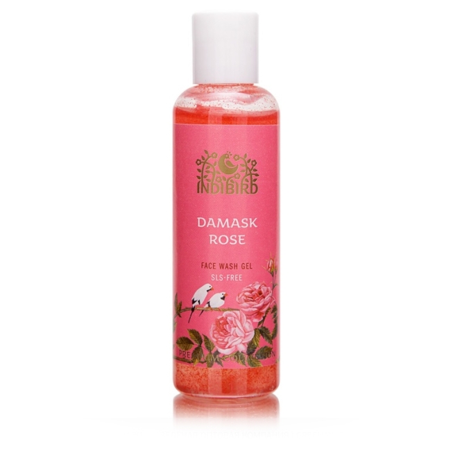 Дамасская роза, гель для умывания, без сульфатов (Damask Rose Face Wash SLS-free), Indibird, 100мл