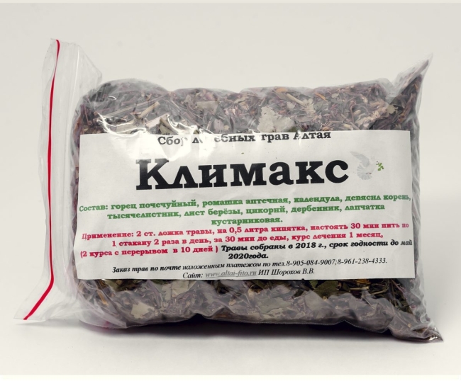 Климакс, сбор лечебных трав, Славные Tравы Алтая, 160 г ± 10 г