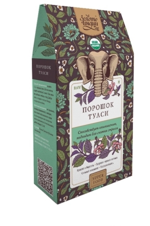 Тулси лист молотый (Tulsi Leaves Powder), Золото Индии, 100г/1кг Тулси лист молотый (Tulsi Leaves Powder), Золото Индии, 100г/1кг