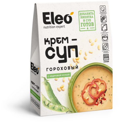 Крем-суп гороховый с кедровой мукой Eleo, Специалист, 200 г Крем-суп гороховый с кедровой мукой Eleo, Специалист, 200 г