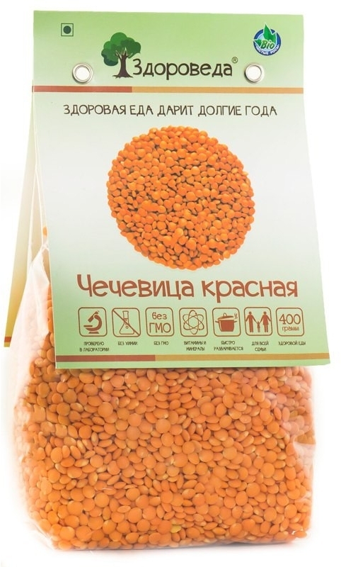 Чечевица красная Здороведа, 400г Чечевица красная Здороведа, 400г