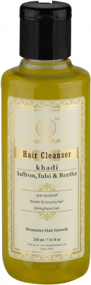 Шампунь укрепляющий для роста волос Шафран, Тулси и Ритха (Saffron, Tulsi and Reetha) Khadi Natural, 210 мл