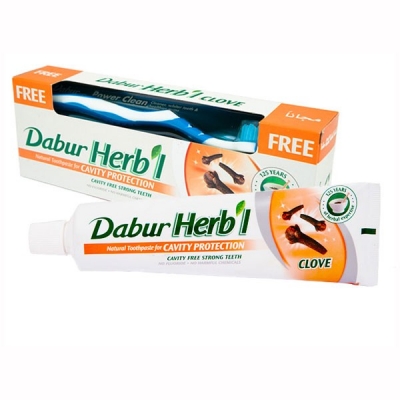 Зубная паста «Гвоздика» + щетка (Herb'l  Clove Toothpaste) Dabur, 150 гр
