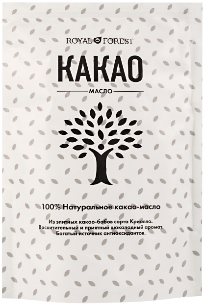 Какао масло натуральное, Royal Forest, Транскэроб, 200 г Какао масло натуральное, Royal Forest, Транскэроб, 200 г