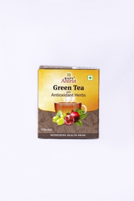 Зеленый чай с травами -  антиоксидантами (Green Tea with Antioxidant Herbs), Baps Amrut, 10 пакетов