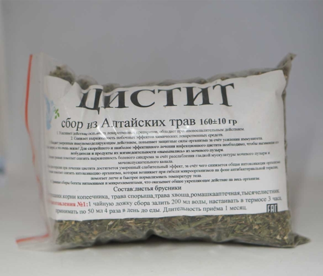 От цистита, сбор лечебных трав, Славные Tравы Алтая, 160 г ± 10 г От цистита, сбор лечебных трав, Славные Tравы Алтая, 160 г ± 10 г