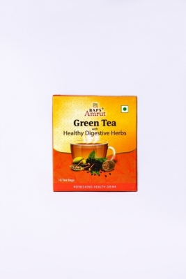 Зеленый чай с травами для Здоровья Пищеварительной системы (Green Tea with Healthy Digestive Herbs) Baps Amrut, 10 пакетов