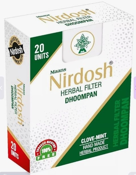 Сигареты без табака с фильтром, Нирдош (Nirdosh), 20 шт, со вкусом Гвоздика-Мята