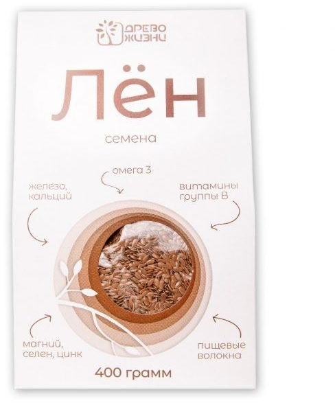 Лен, семена, Древо Жизни, 200/400г Лен, семена, Древо Жизни, 200/400г