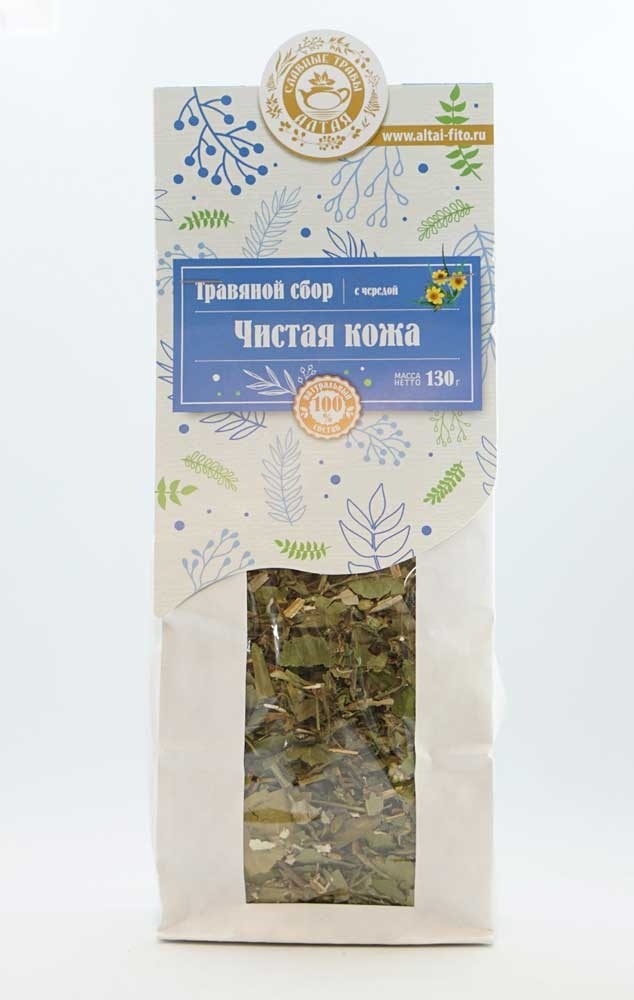 Чистая кожа, травяной сбор, Славные Tравы Алтая, 130г Чистая кожа, травяной сбор, Славные Tравы Алтая, 130г