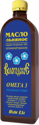 Льняное масло Вологодское, Компас здоровья, 500мл